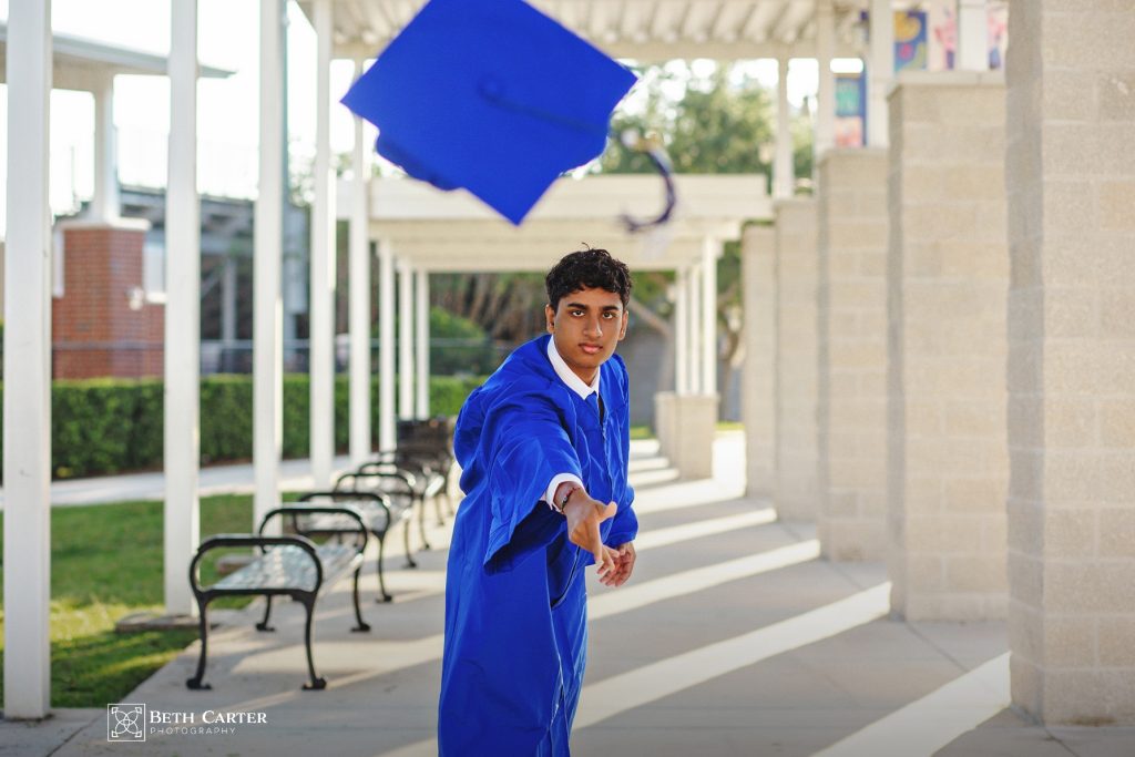 high school senior graduation cap and gown Lakeland Christian School Lakeland, FL